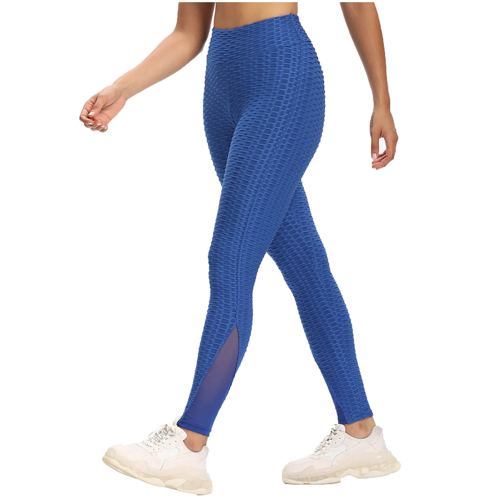 

Leggings 2021 High Waist Comfortablewomen's Mesh Panel Breathable Hip Lifting Exercise Bubble Yoga Pantsfree Shippingstretch