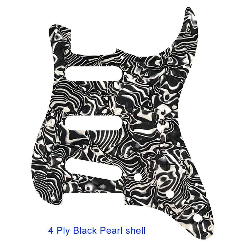 Pleroo Custom Guitar Pickguard-для США \ Мехико Fd Stratocaster 72' 11 винтовое отверстие Стандартный St царапина пластина Многоцветный выбор - Цвет: black pearlshell