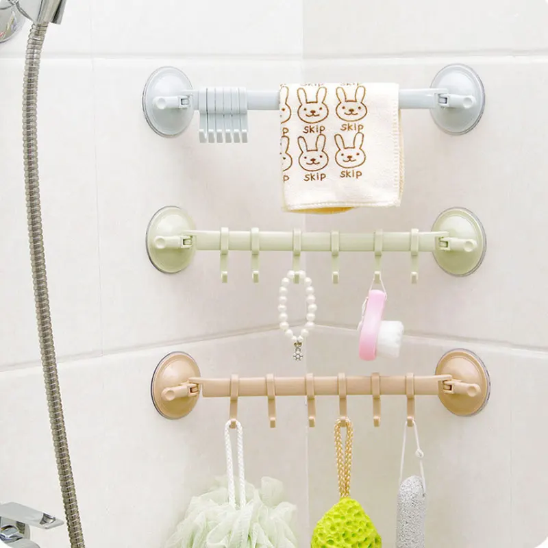 

Настенное регулируемое присоска, 6 крючков, Кухонное бесшовное банное полотенце без гвоздей, полки для ванной комнаты