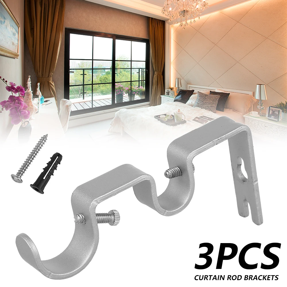 3 шт. кронштейны для штор сверхпрочные Двойные держатели прочные металлические