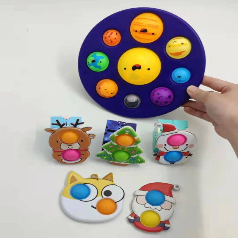 

Funny Colorful Planet Sensory Toy Autism Needs Squishy Stress Reliever Toys Adult Kids Anti-stress Fidget Simple Dimple For Kids