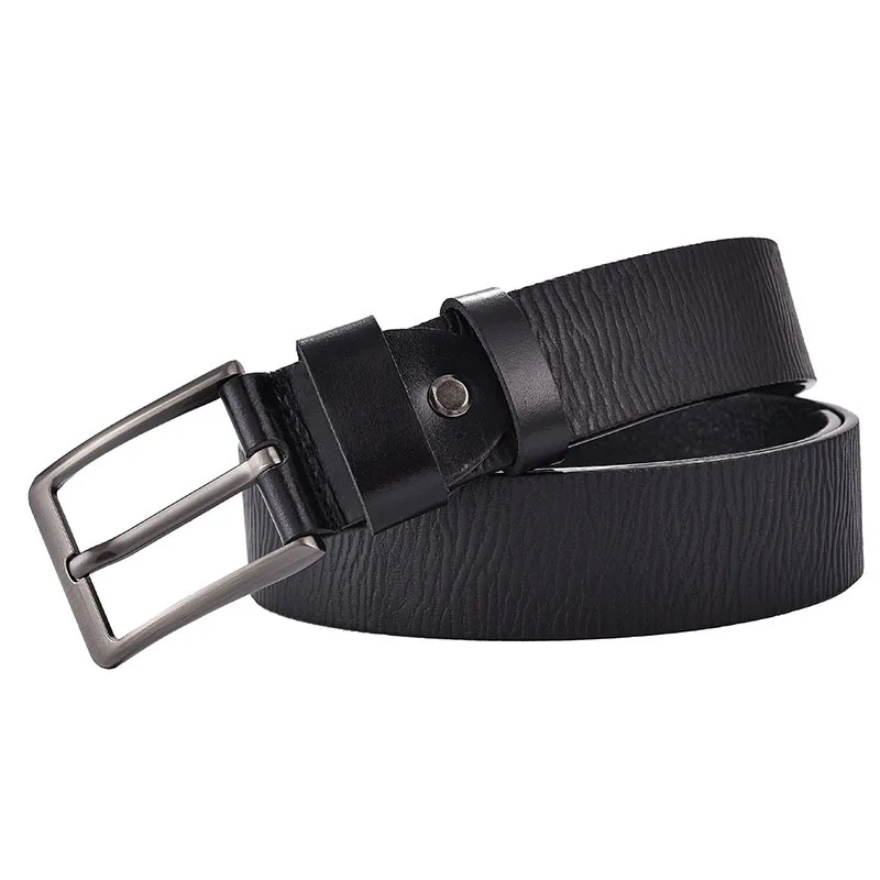 men  pin bar design leather belt one piece  full grain genuine leather  belts