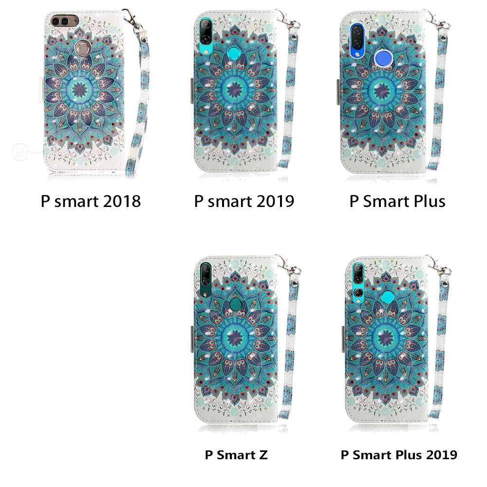 3D флип чехол для Huawei P Smart 2018 2019 FIG Pot LX1 LX3 силиконовый кошелек телефона кожаный PSmart Z