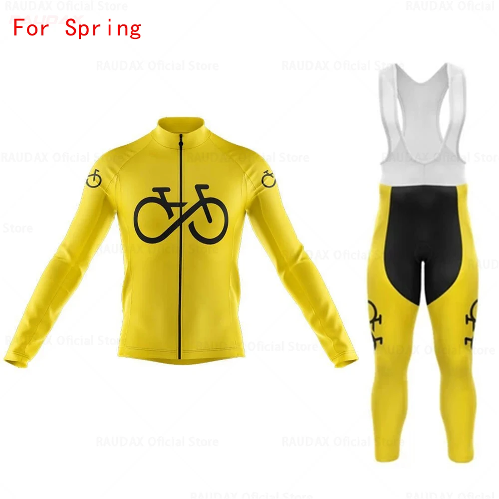 

2021 Team Bicycle Cycling Jersey Set Men's Long Sleeve Riding Bike Suit MTB Cycling Clothing Bib Pants Set Spring Ciclismo