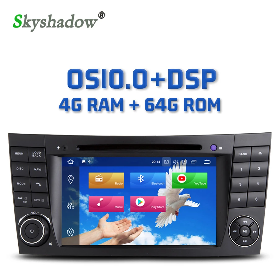 Автомобильный DVD плеер IPS DSP Android 10 0 Восьмиядерный 4 Гб + 64 ПЗУ GPS карта RDS радио Bluetooth