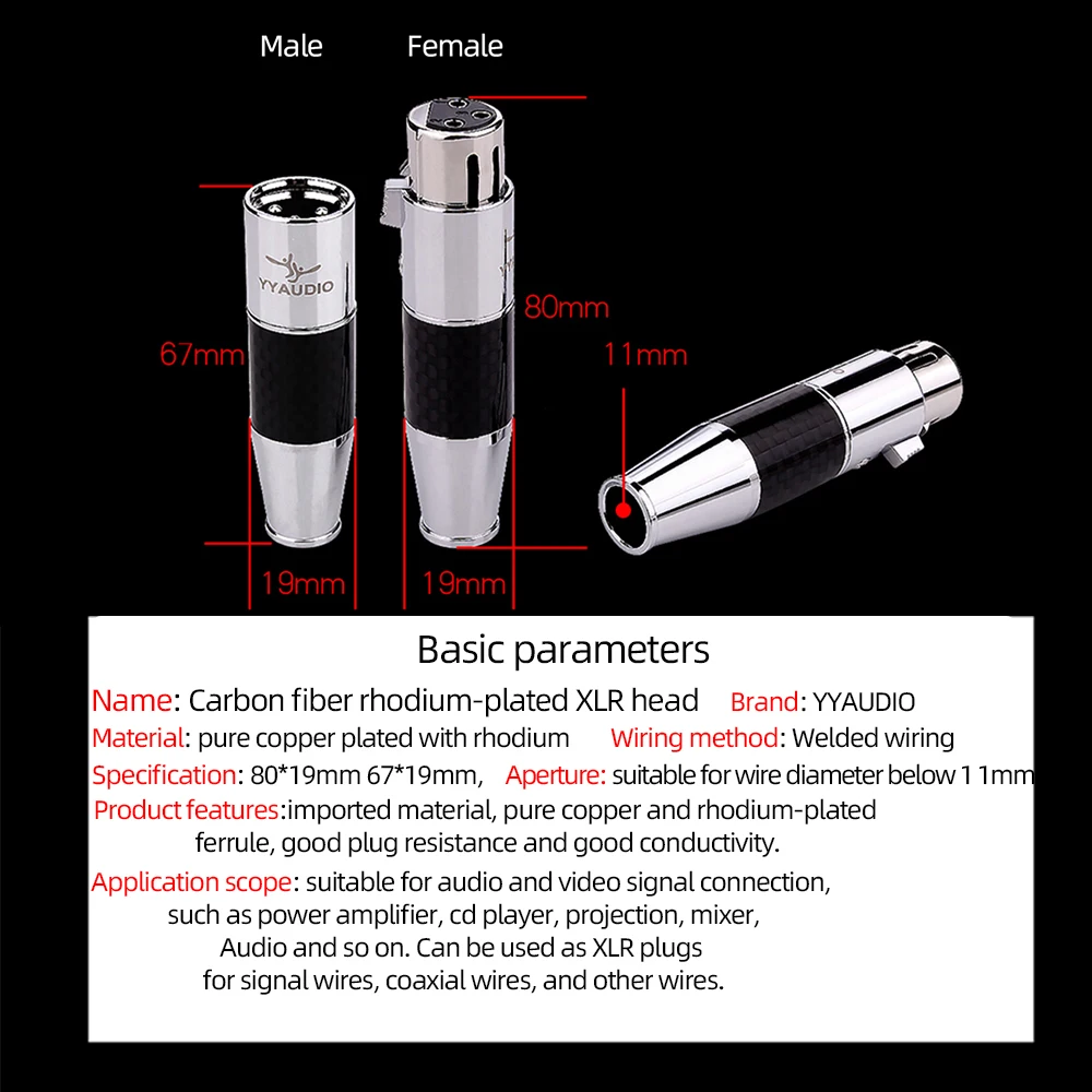 Бесплатная доставка Углеродное Волокно соединительный Штепсель XLR гнездо штекер