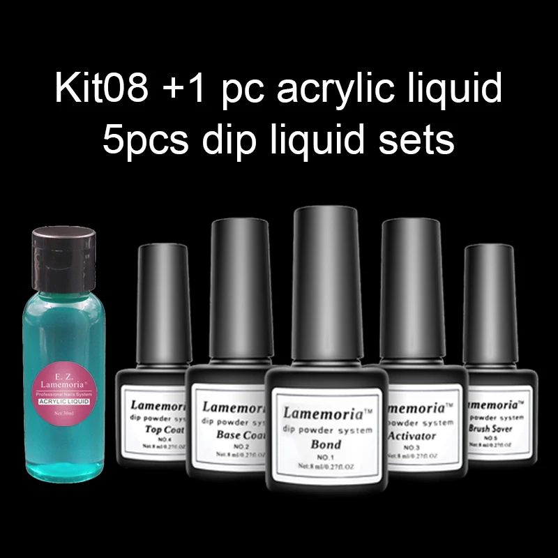NP2190129-set8 Lamemoria наращивание ногтей акриловый порошок поли гель строитель Кристалл окунания порошок дизайн ногтей резьба украшения все для маникюра - Цвет: NP2190129-set8