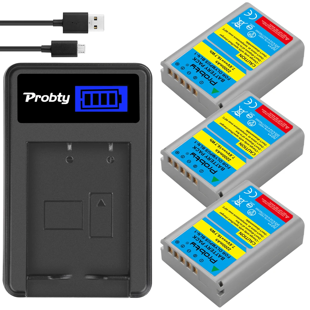 PROBTY BLN-1 PS BLN1 PS-BLN1 BLN 1 Battery + LCD Single charger для Olympus OM-D E-M1 E-M5 Mark II PEN-F EM1 EM5 PENF EP5 - купить по