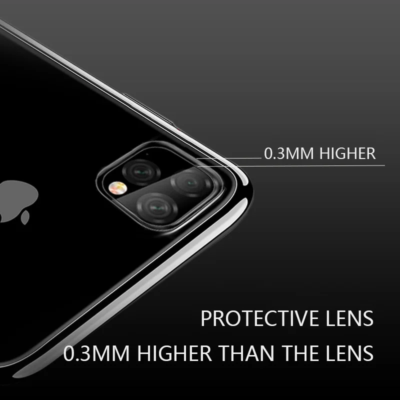 USLION Ультратонкий Прозрачный чехол для iPhone 11 Pro Max XS X XR гальванический 8 7 6S Plus