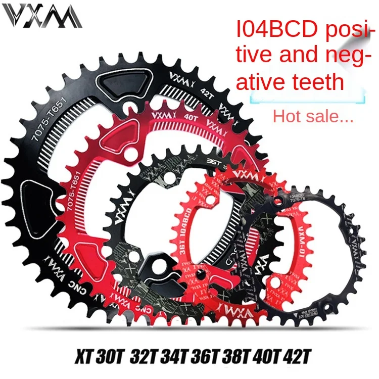 

Vxm Bicycle 104bcd Oval Plate Mountain Bike 32T 34T 36T 38T Modified Positive and Negative Tooth Single Fluted Disc