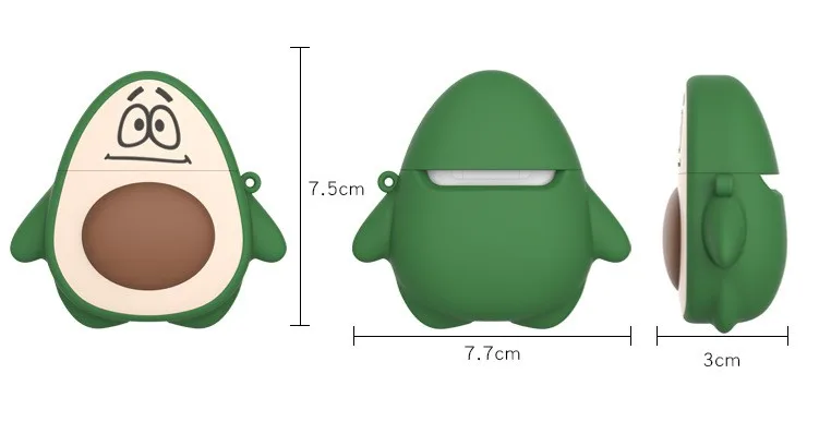 

Cartoon Avocado Silicone Earphone Protective Case Suitable for airpods 1 2