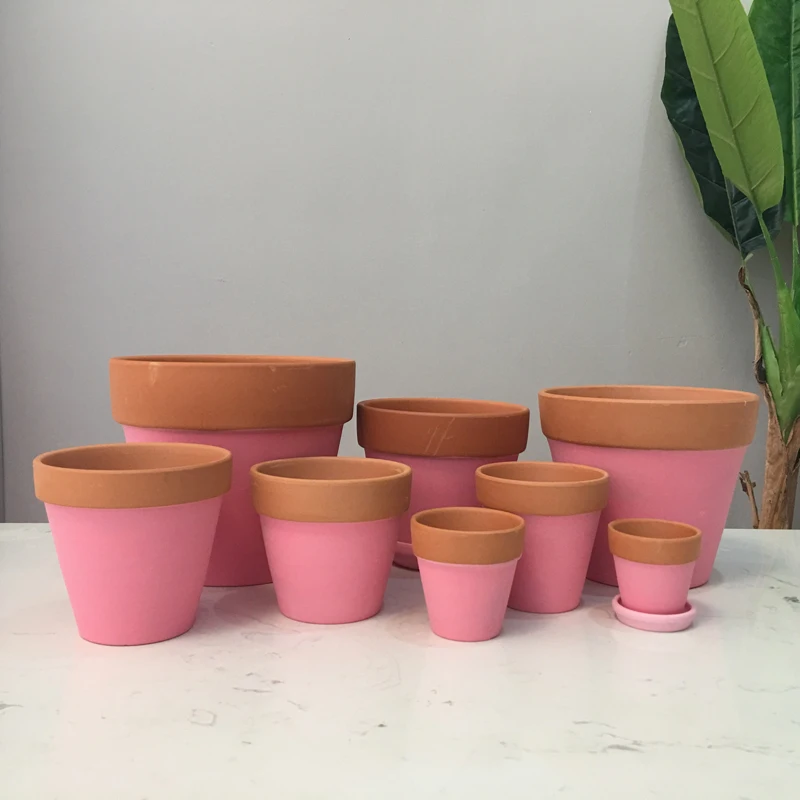Ins красная керамика цветочный горшок для суккулентных растений маленькая