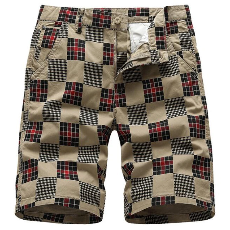 Summer shorts men100% cotton casual men shorts Bermuda masculina Male Straight Plaid Zipper Pants breeches Male Tactica shorts