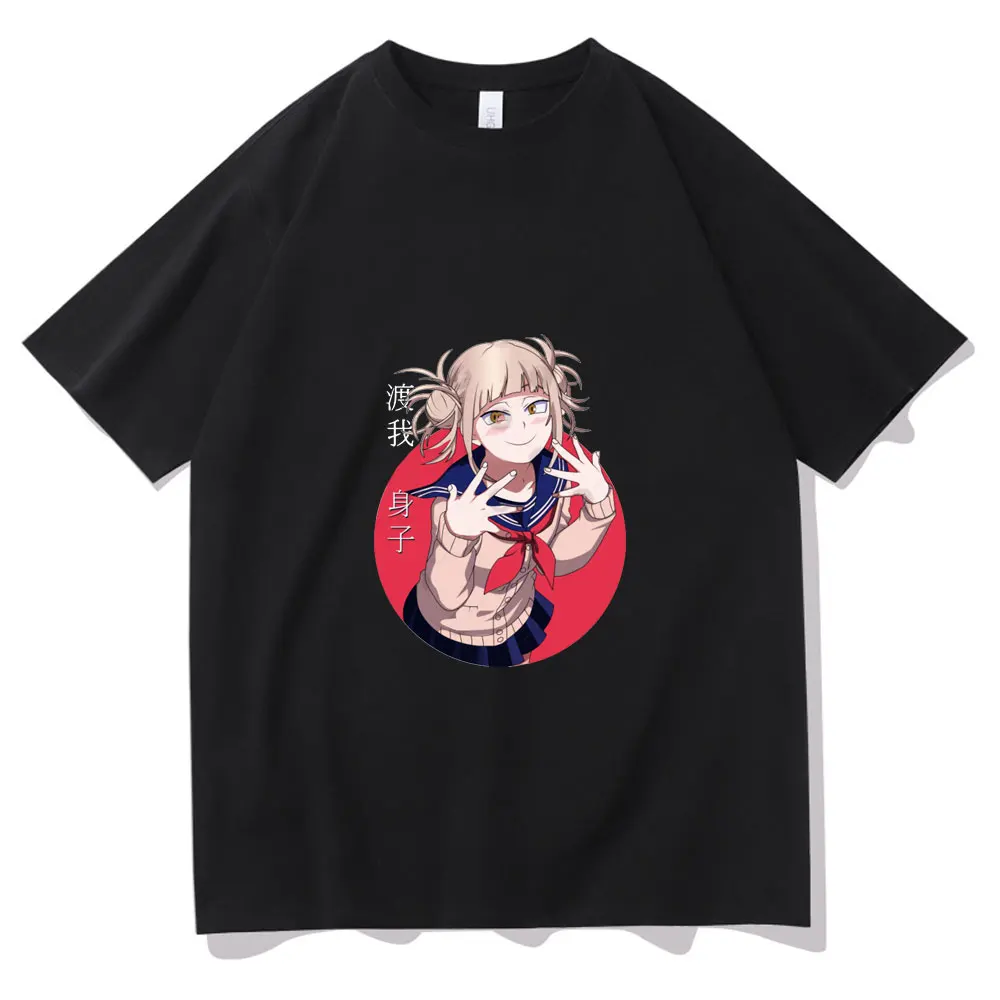 

Japan Anime My Hero Academia T-shirt Himiko Toga Graphic Print Tshirt Men Women Loose Tee Short Sleeve Cute Mens Womens T Shirts