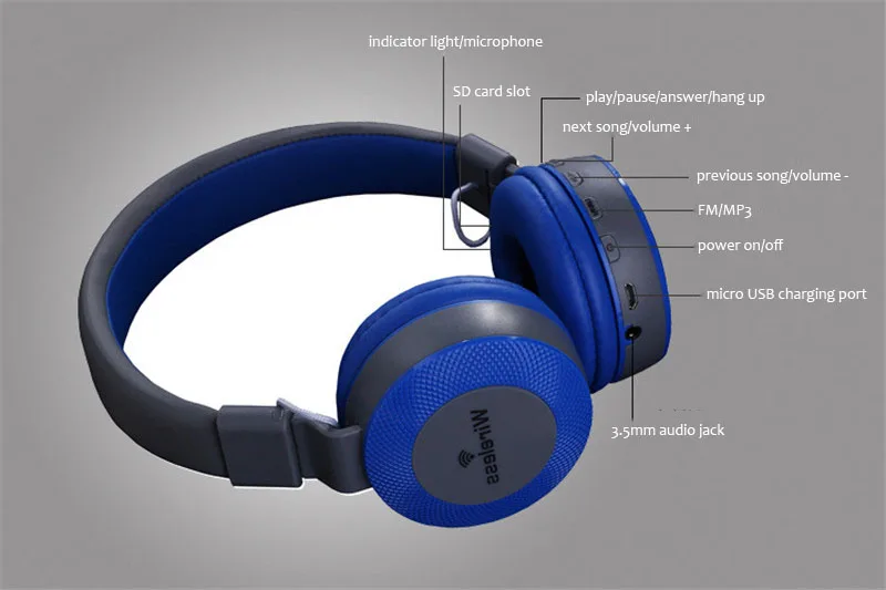 Новое поступление стерео наушники Беспроводная гарнитура Bluetooth 5,0 модные наушники с микрофоном аудио MP3 Play для iPhone samsung PC
