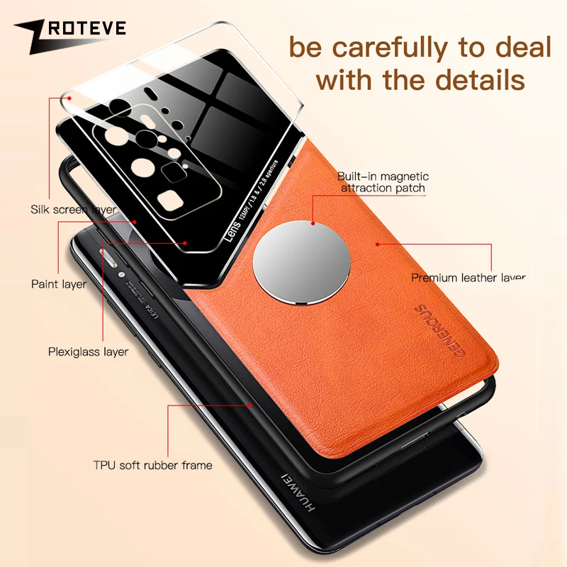 P40 Pro Case Zroteve Coque For Huawei P30 Lite Plus 5G PU Leather Cover P20 2019 Cases | Мобильные телефоны и аксессуары