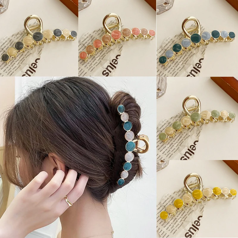 

New Elegant Hair Grab For Women Hair Accessories Fashion Metal Hair Claw Hairpin Trendy Hairgrip Sweet Hair Clip Girl Cross Clip