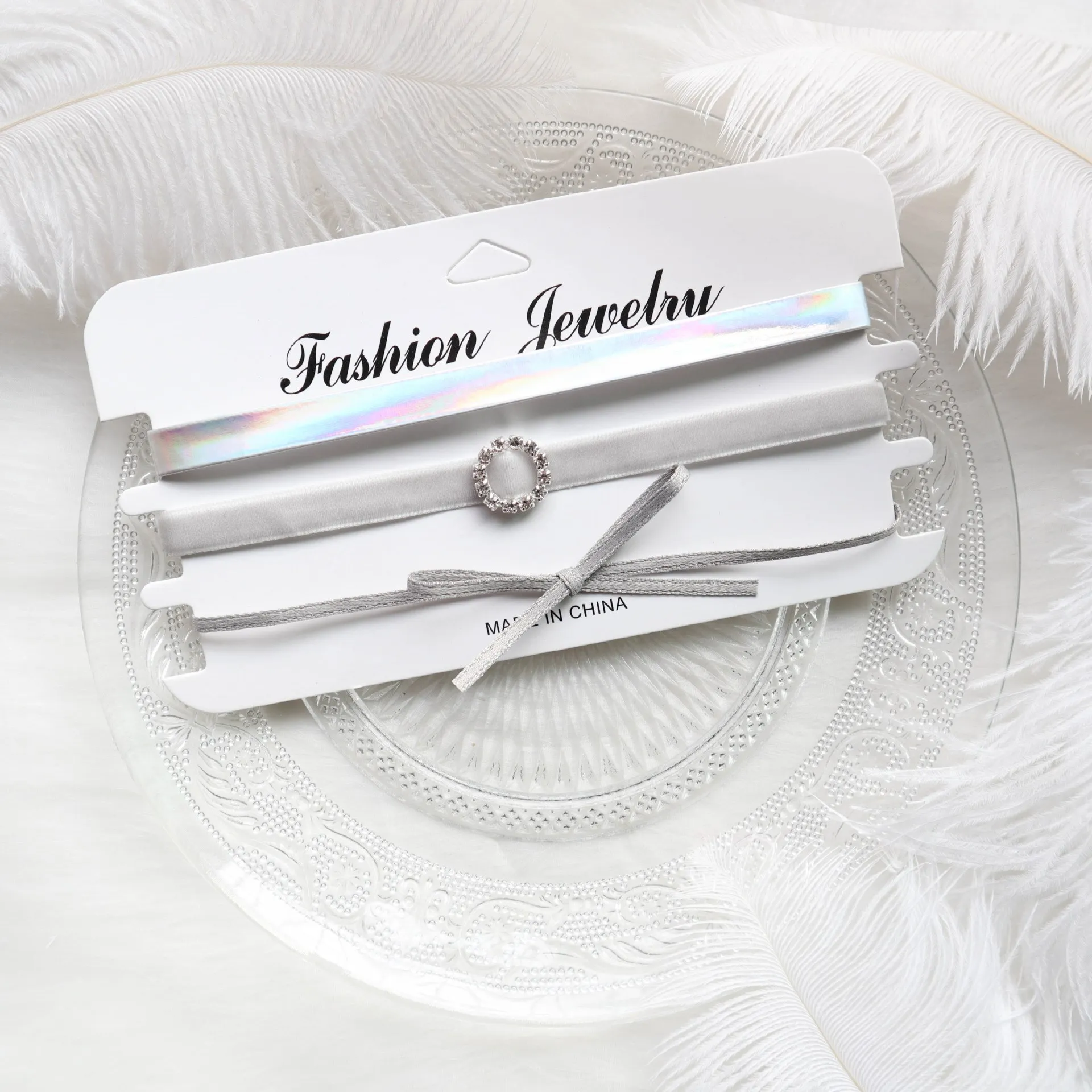 Милое розовое фиолетовое ожерелье чокер Сексуальное Кружевное колье с бантом