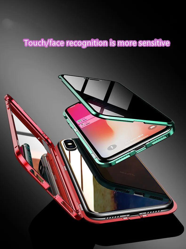 Huawei P20 anti-peep double-sided glass mobile phone shell all-inclusive metal frame magnetic case |