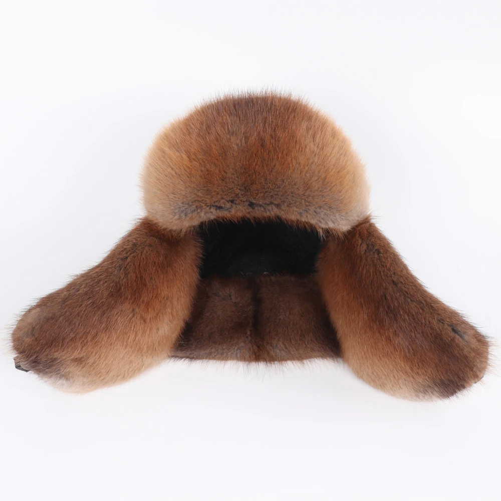 Новая зимняя мужская шапка бомбер из 100% натурального меха Muskrat Мужская теплая