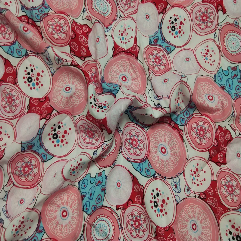 1 Meter Colorful Flower Coin Rayon Fabric Floral Patchwork Soft Smooth For Shirt Baby Cloth Dress pajamas Home Decoration | Дом и сад