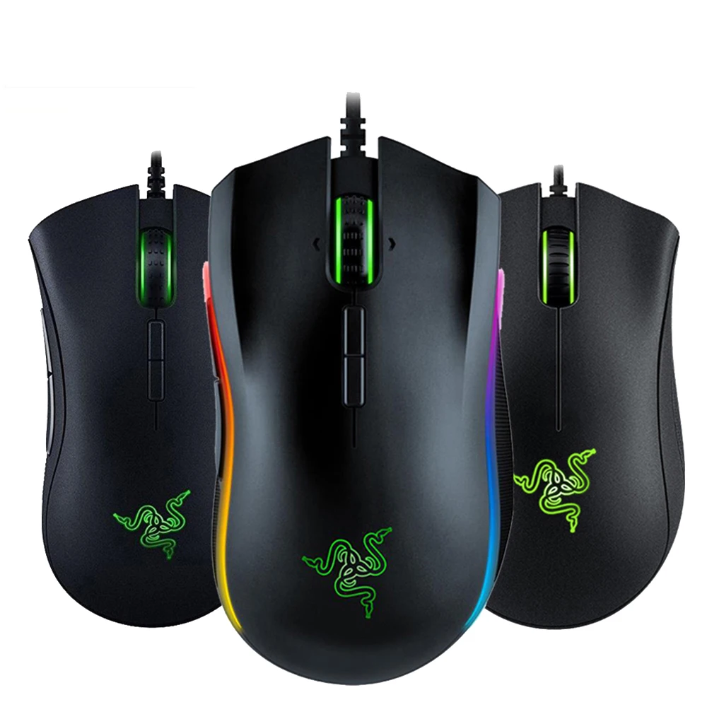 Razer DeathAdder Elite игровая мышь 16000 dpi эргономичная Chroma подсветка оптимизированная 450 ips 7 кнопок eSports проводная мышь для геймера