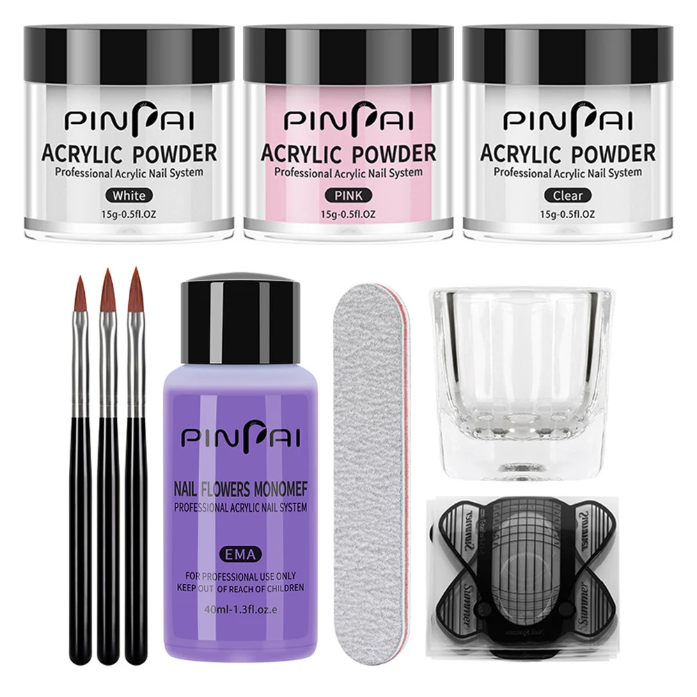 

New Gel Nail Polish Set for Woman Acrylic Powder and Liquid Set with Nail Brush Nails Art Decoration Extension Manicure Tools