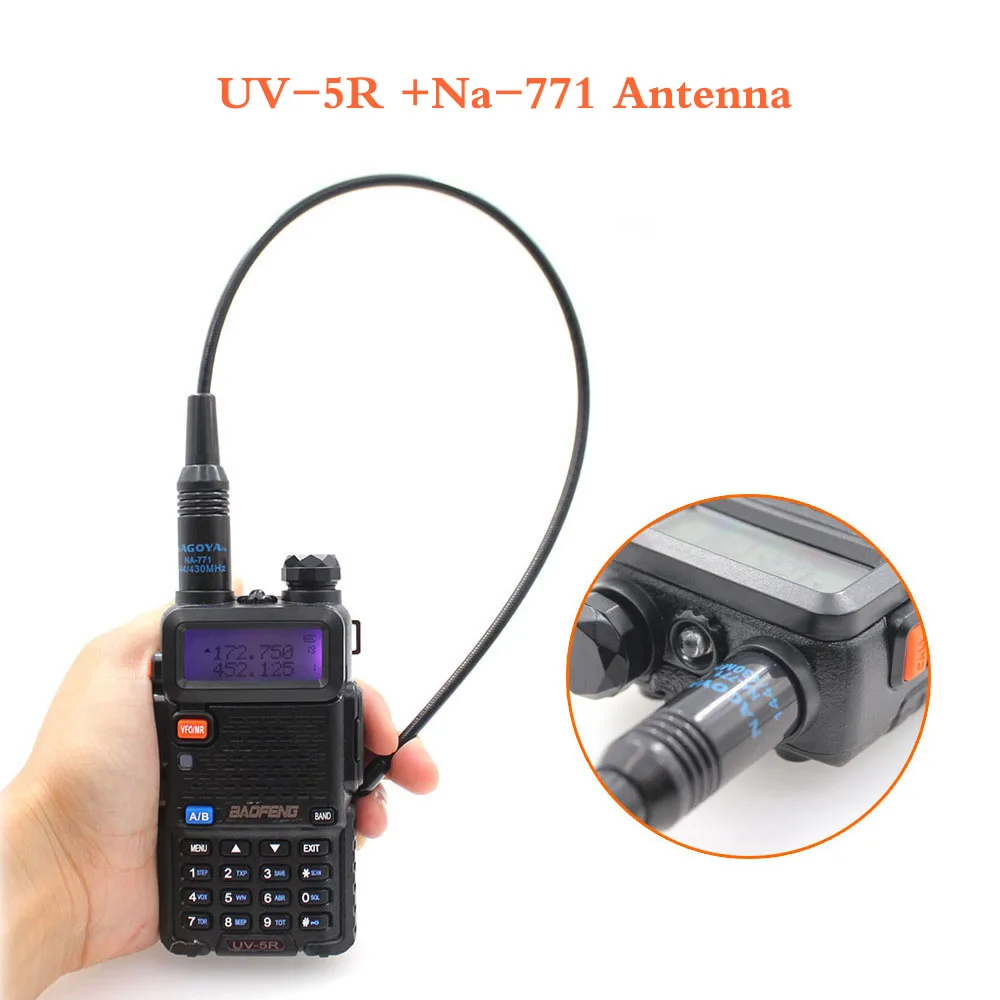 Baofeng UV-5R UV5R двухдиапазонный 128 канал 5 Вт Высокая мощная двухсторонняя рация CB Ham большой диапазон с Na-771 антенной