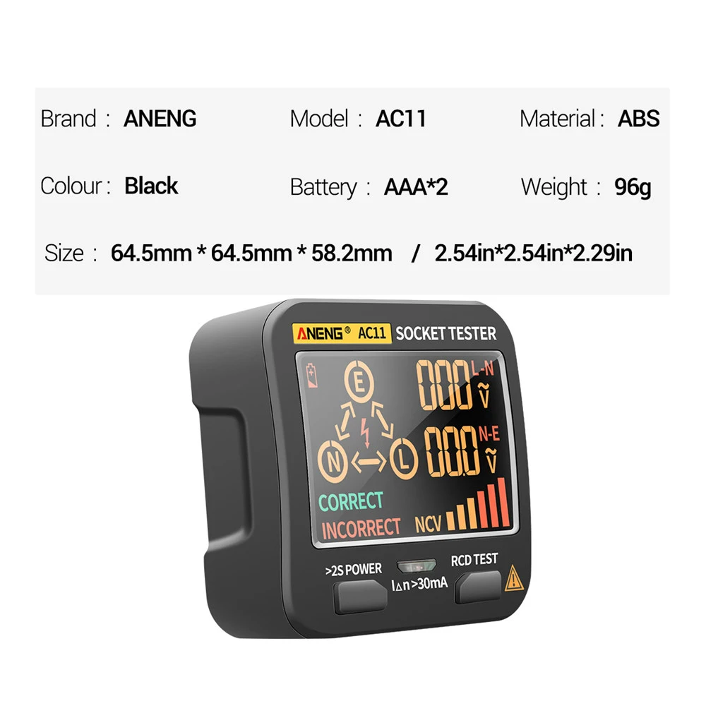 Цифровой тестер розеток профессиональный детектор напряжения с вилкой