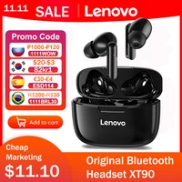 lenovo xt90 wireless bluetooth headphones bluetooth earphones hd call automatic pairing voice control touch earbuds waterproof