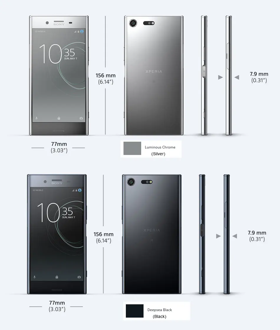Sony Xperia XZ Premium G8141 G8142 5," Восьмиядерный 4 Гб ОЗУ 64 Гб ПЗУ камера 19 МП LTE wifi разблокированный мобильный телефон Android