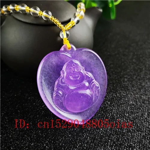 Натуральный фиолетовый изумруд Maitreya нефритовый кулон бусы ожерелье Jadeite