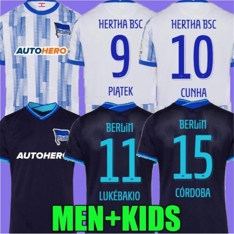 

21 22 Hertha Berlin soccer jerseys home PIATEK away black 2021 2022 TOUSART BOYATA CÓRDOBA CUNHA SERDAR fOOTBALL SHIRTS