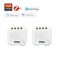 tuya zigbee curtain switch mini controller concealed curtain switch family modification on off device voice control smart home