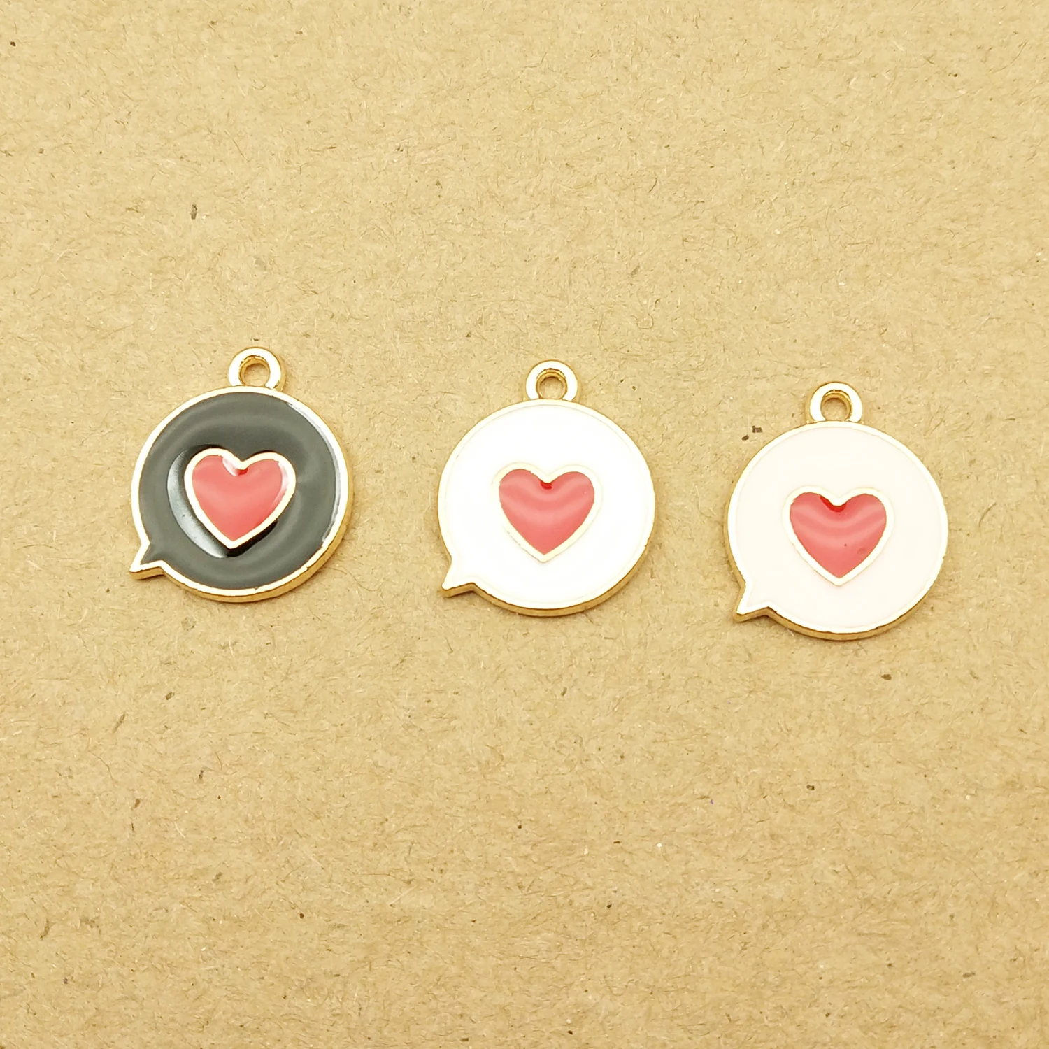 10 шт. 14x16 мм эмали в форме сердца для изготовления браслета Ассорти ювелирные