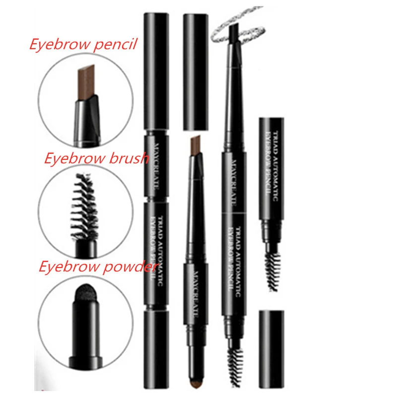 1 шт. 3 в Водонепроницаемый карандаш для бровей натуральный вращающийся