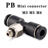miniature pb pneumatic quick coupling m3 m5 m6 18 external thread hose 3 4 5 6mm one key pneumatic tube mini coupling