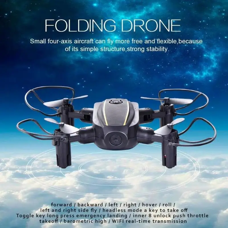 Складной мини Дрон с камерой 30 Вт HD RC Квадрокоптер высоким держателем вертолет