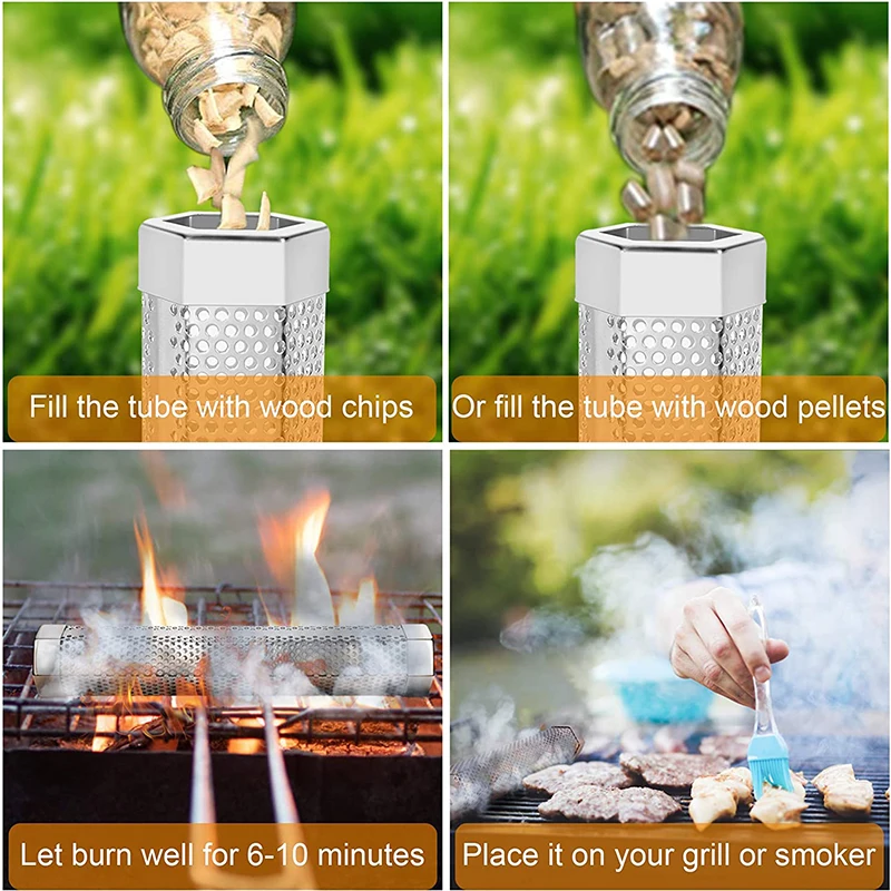 Трубка для курильницы в гранулах портативный шестигранный генератор дыма из