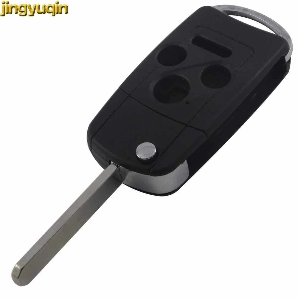 

Jingyuqin 10pc 4 BTN Flip Folding Car Key Case Key Shell Remote Fob For Honda 2003 2008 2009 Accord Cr-V Civic Insight Ridgeline