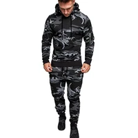 2 pieces tracksuit mens military hoodie sets camouflage muscle man autumn winter tactical sweat top and jacket pants