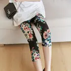 Женские летние леггинсы для фитнеса CUHAKCI с цветочным принтом, штаны для тренировок, женские штаны для активного отдыха с высокой талией, белые Капри Jegging