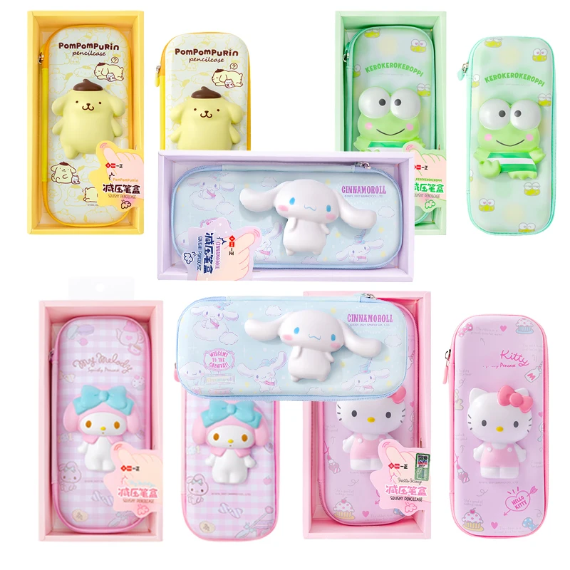 

Kawaii Cartoon Sanrios Cinnamoroll Mymelody Kitty Multifunctional Student Cute Cartoon Decompression Pen Box Children's Gift