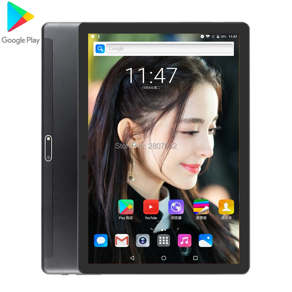 

Google Play Android 9,0 5-мегапиксельная Двойная камера, 32 ГБ ROM 10 "IPS MTK глобальная версия Smart Video Game Tablet 10,1, бесплатная доставка