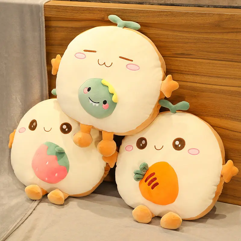 

40x40 см милые животные хлеб плюшевая игрушка мягкая набивная еда зимняя теплая подушка одеяло детские подарки