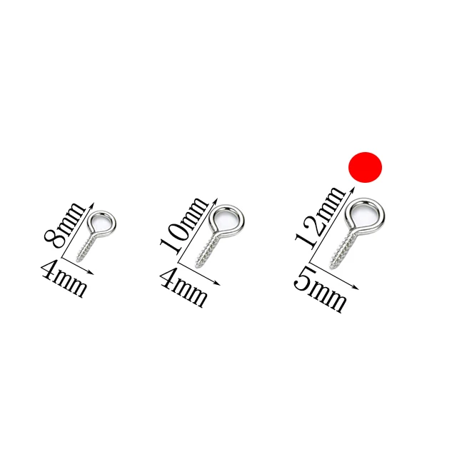 5mmX12mm 100 шт./лот 8/10/12 мм Ювелирные наборы с маленьким глаз на шурупе-болте крюк Нержавеющая сталь мини булавки с глазком, крючки, станок и люверсы винт для Аксессуары для изготовления украшений своими руками - Цвет: 5mmX12mm