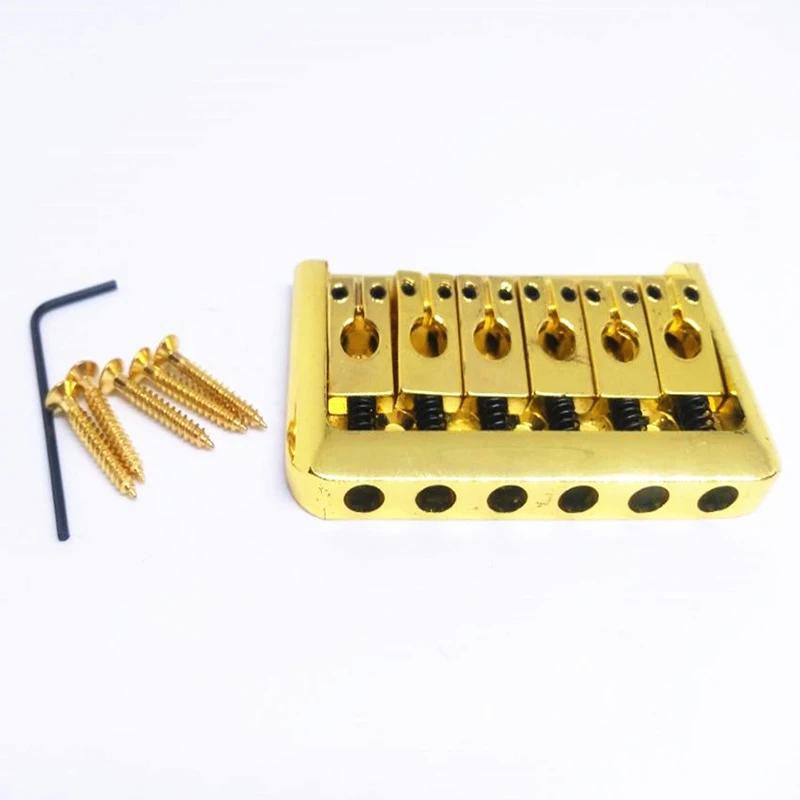 6 String Guitar Metal Fixed Hardtail Saddle Bridge Set for Strat ST Stratocaster Electric Bass Replacement Parts | Спорт и
