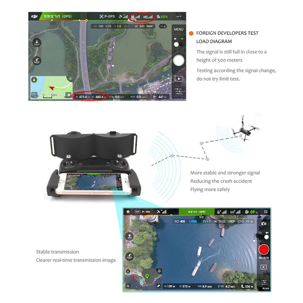 Расширитель дальности сигнала для DJI Mavic Mini /MAVIC Pro /Mavic 2/Mavic Air /Spark|Пульты
