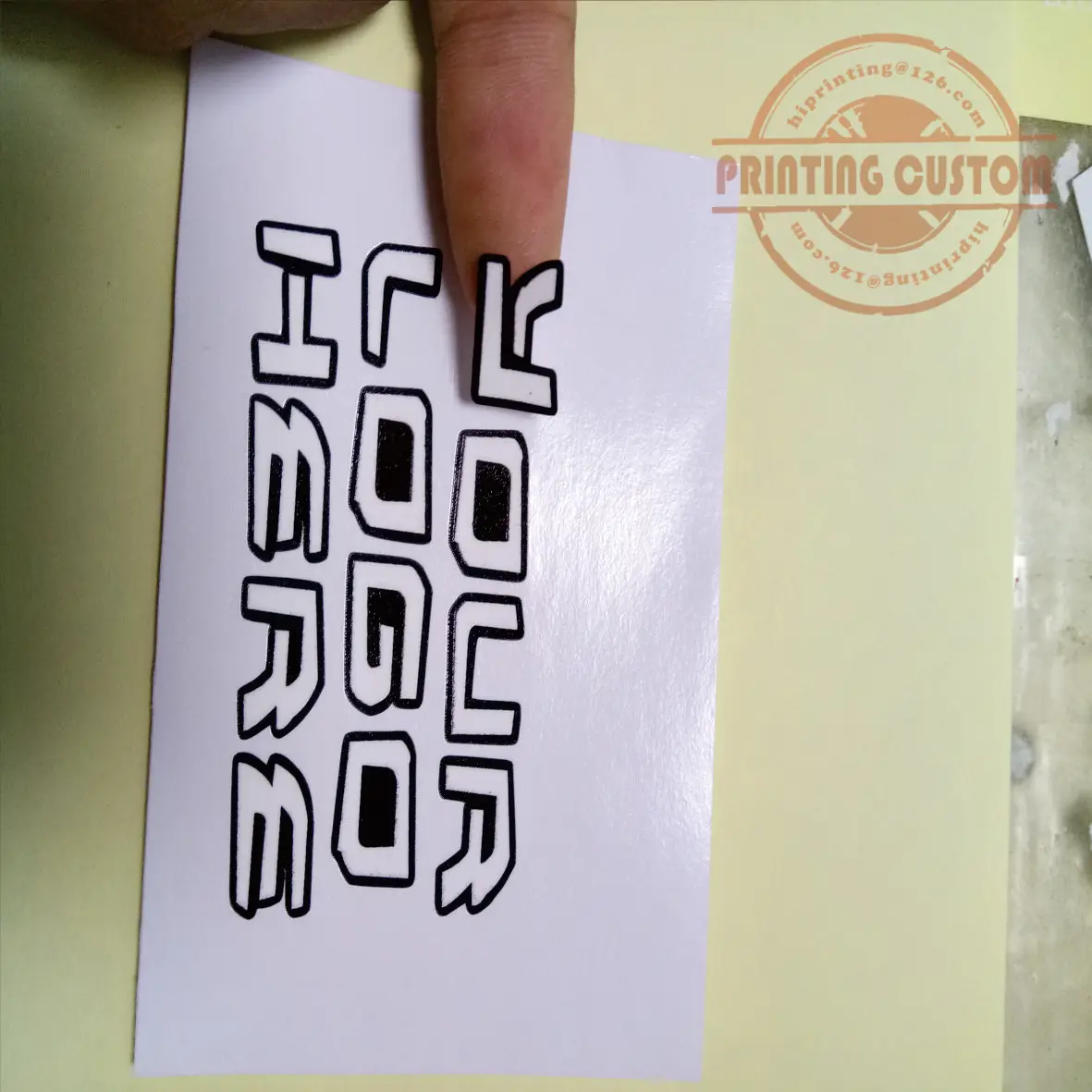 2x2 дюйма белая виниловая наклейка печать на заказ/kiss cut sticker