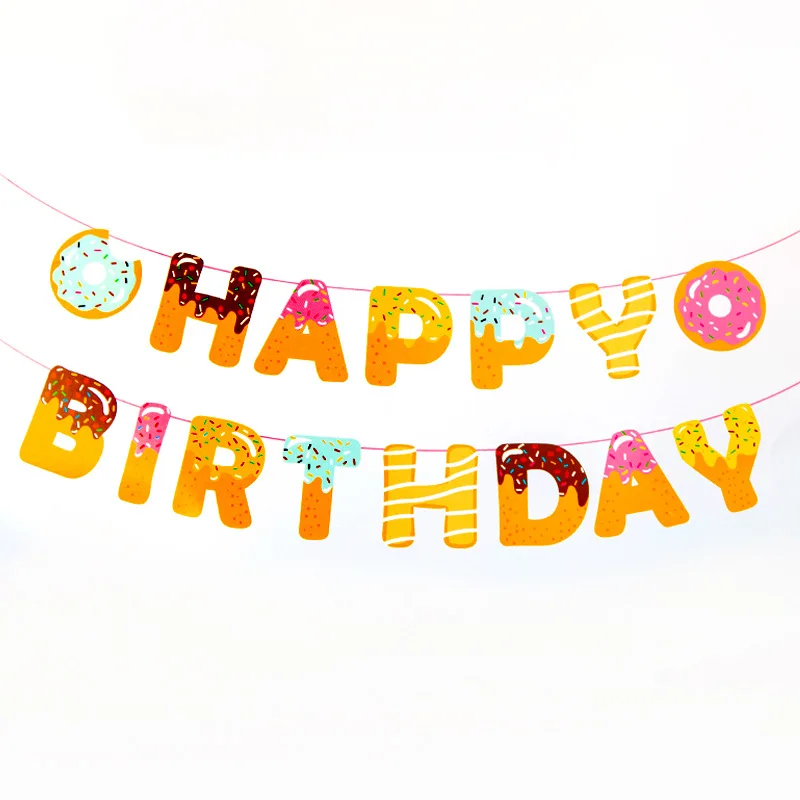 Пончик вечерние Пончики торт топперы глазурь баннер спиральное украшение фрукты